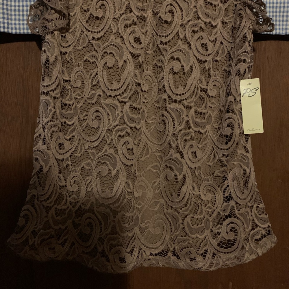 PerSeption Brown Lace Top Small NWT - Picture 8 of 12